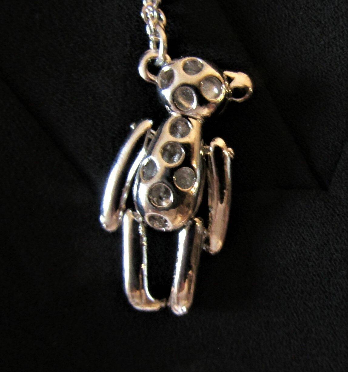 Movable Bear Pendant and Chain (2 Colors)
