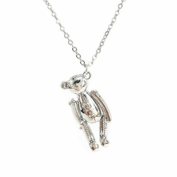 Movable Bear Pendant and Chain (2 Colors)