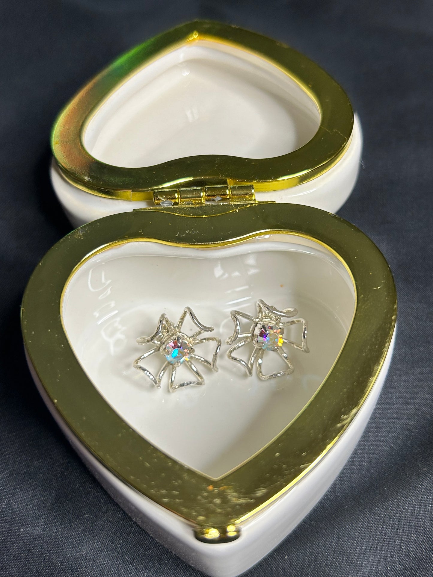 Stunning Handcrafted Sterling Silver Flower Earrings w AB Prism Crystal