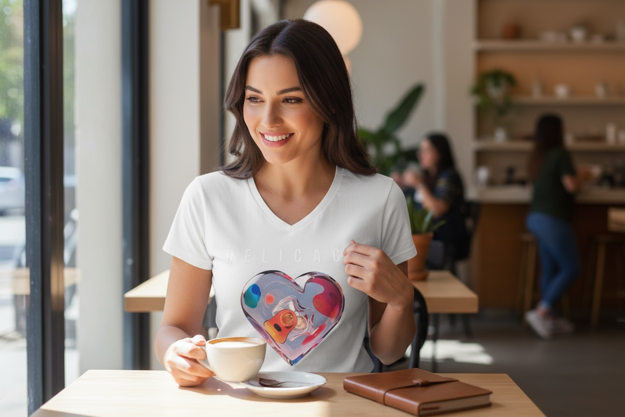 Delicacy Heart Color Purple Changing Graphic Tee
