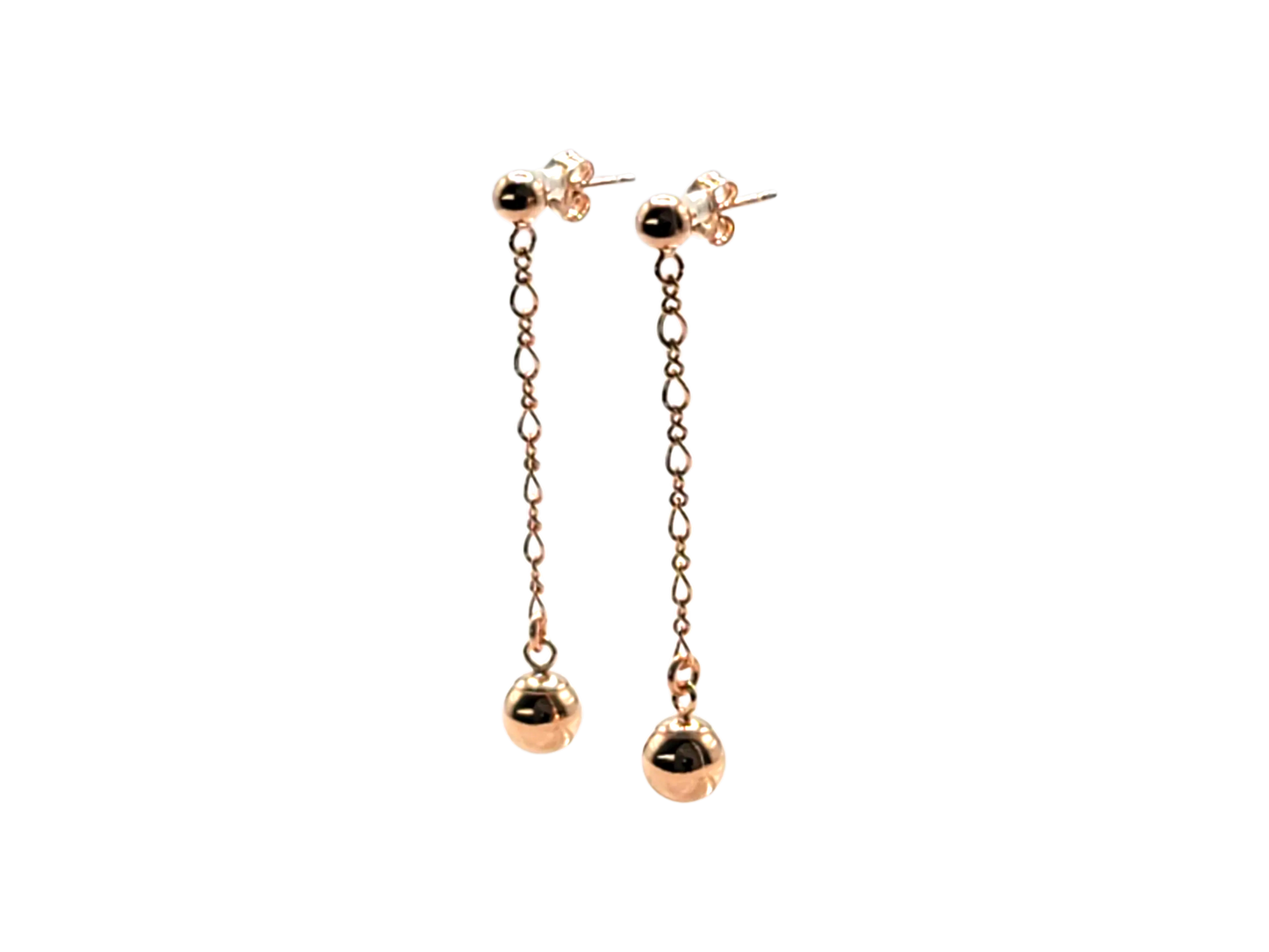 1/20 14kt Rose Gold-Filled Chain Dangle Ball Drops