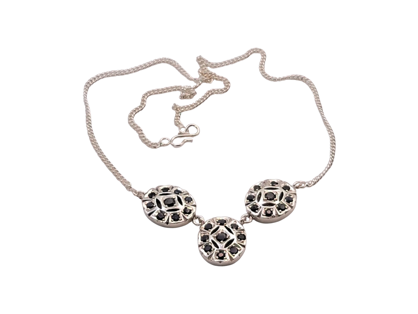 Genuine Sapphire Sterling Silver Pendant Necklace