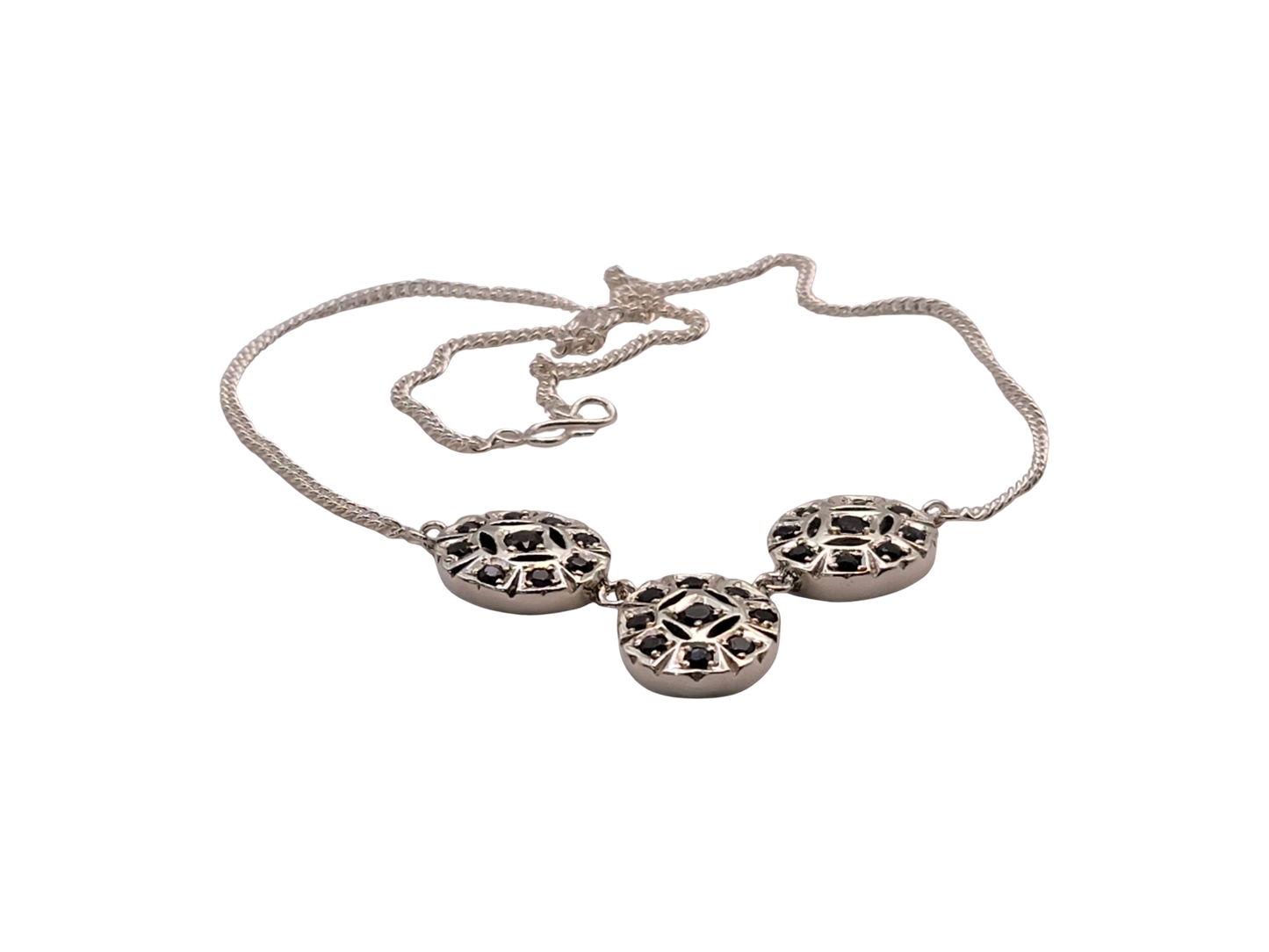 Genuine Sapphire Sterling Silver Pendant Necklace