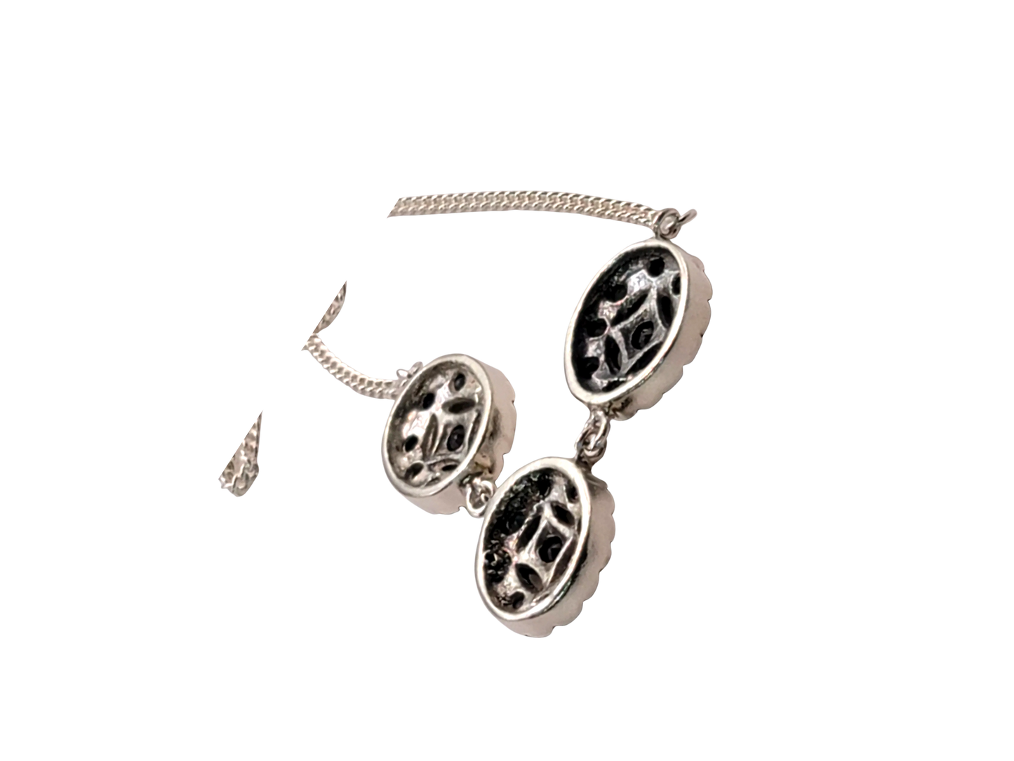 Genuine Sapphire Sterling Silver Pendant Necklace