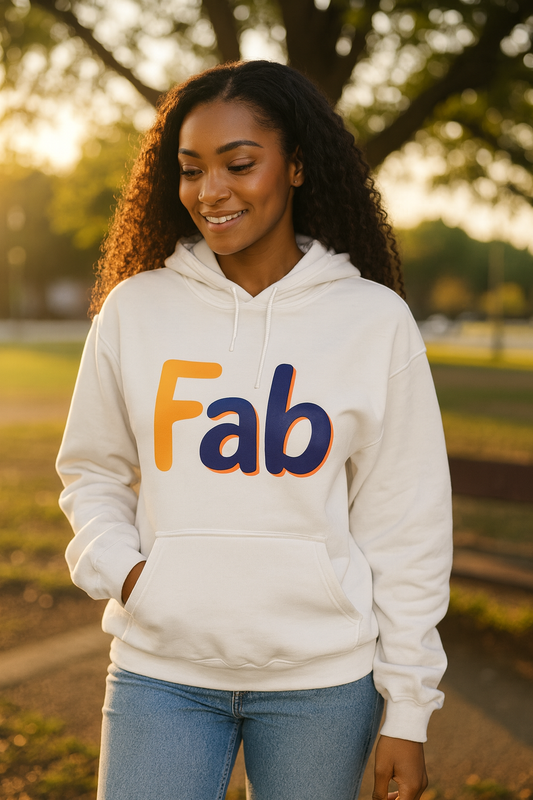Fab•ulous All White Hoodie – Bold, Bright & Unapologetically You LMT ED