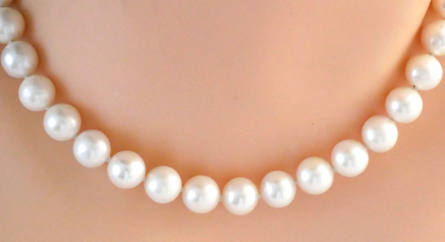 Freshwater Pearl Sterling Silver Necklace with Designer Clasp