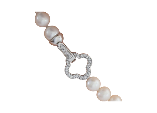 Freshwater Pearl Sterling Silver Necklace with Designer Clasp