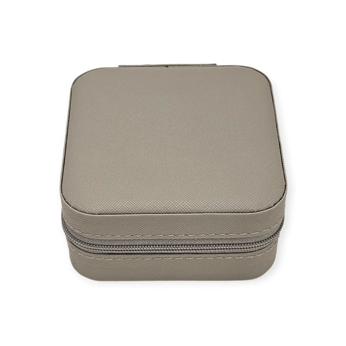 Mini Travel Jewelry Box Small Jewelry Zippered Case Customizable (Gray)