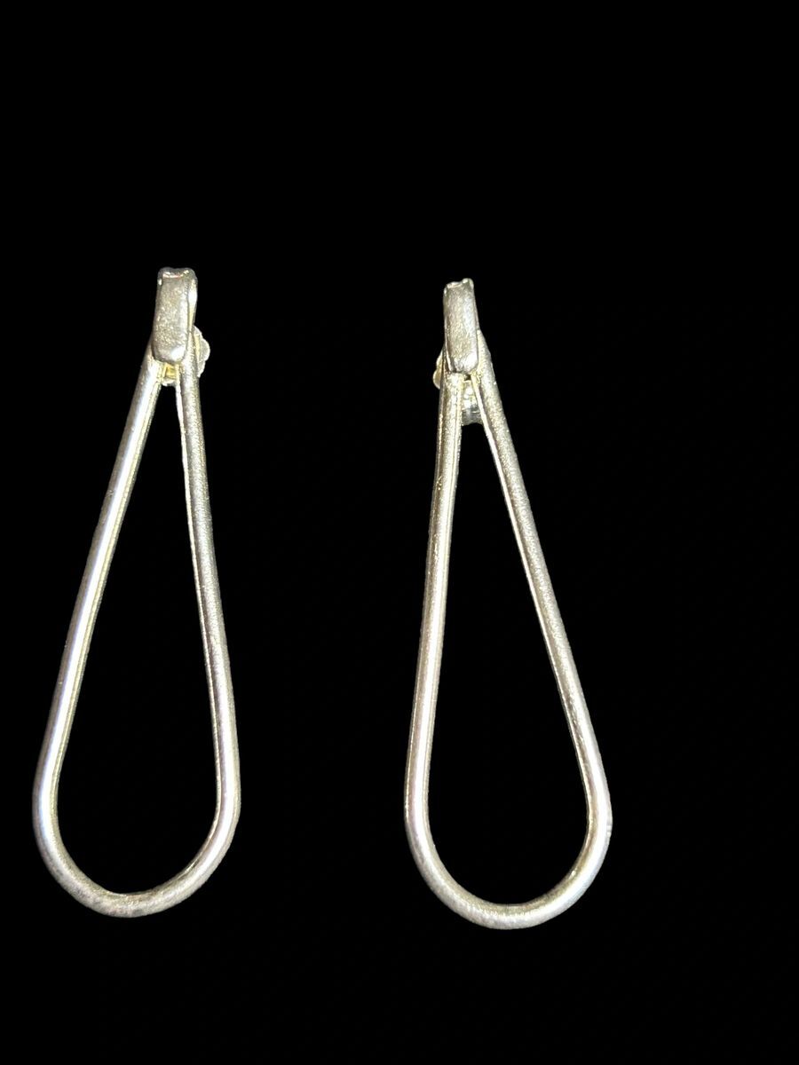 Handcrafted Sterling Silver 1.8” Elongated Tear Drop Earrings (Long)