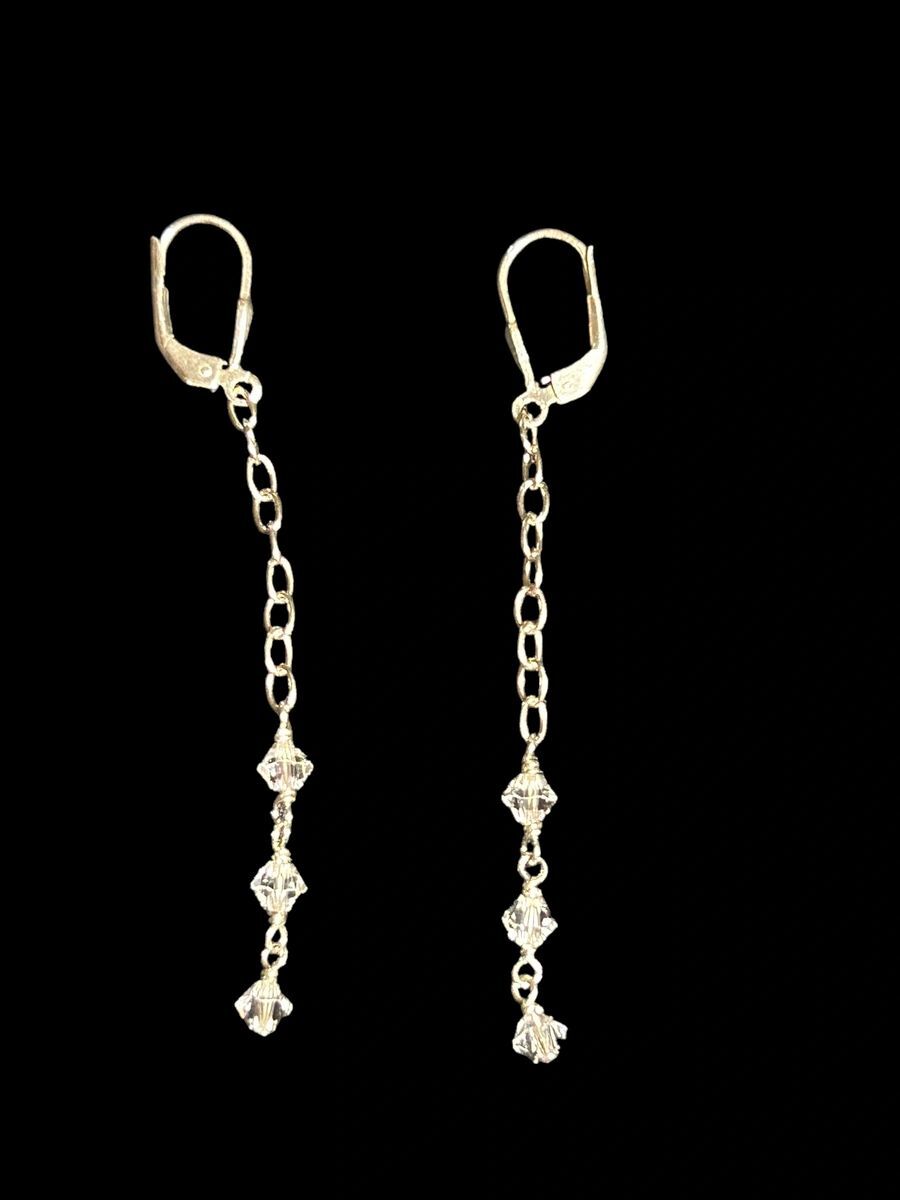 Handcrafted Sterling Silver 2.5” Dangle Chain Earrings (Long)