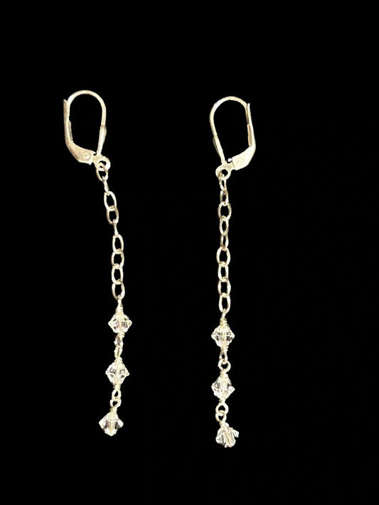 Handcrafted Sterling Silver 2.5” Dangle Chain Earrings (Long)