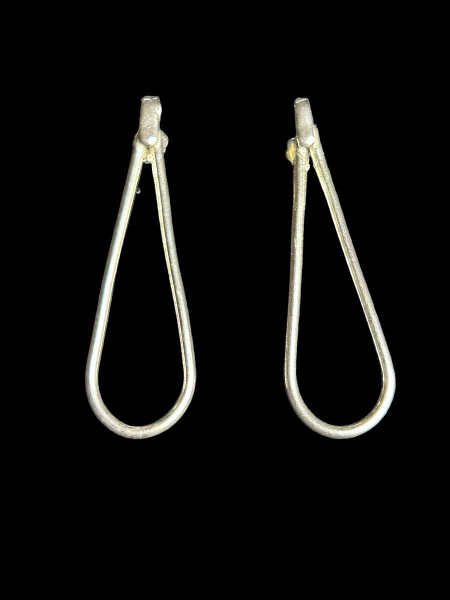 Handcrafted Sterling Silver 1.8” Elongated Tear Drop Earrings (Long)