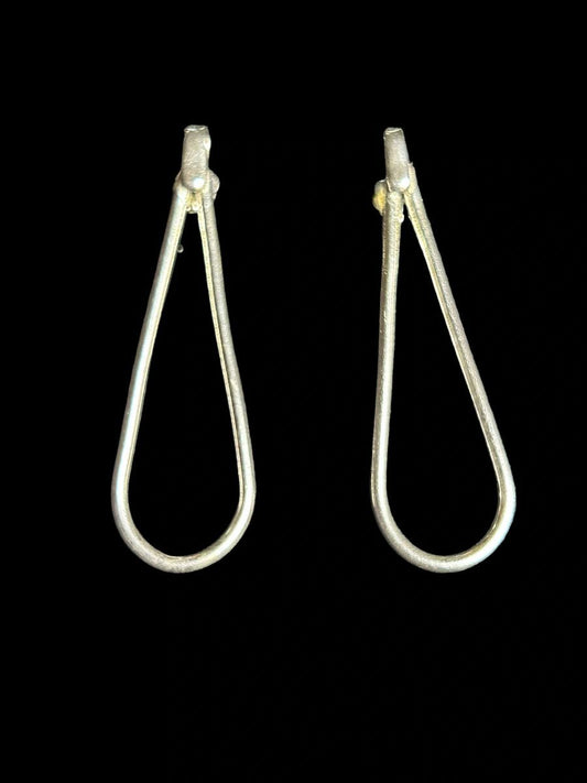 Handcrafted Sterling Silver 1.8” Elongated Tear Drop Earrings (Long)