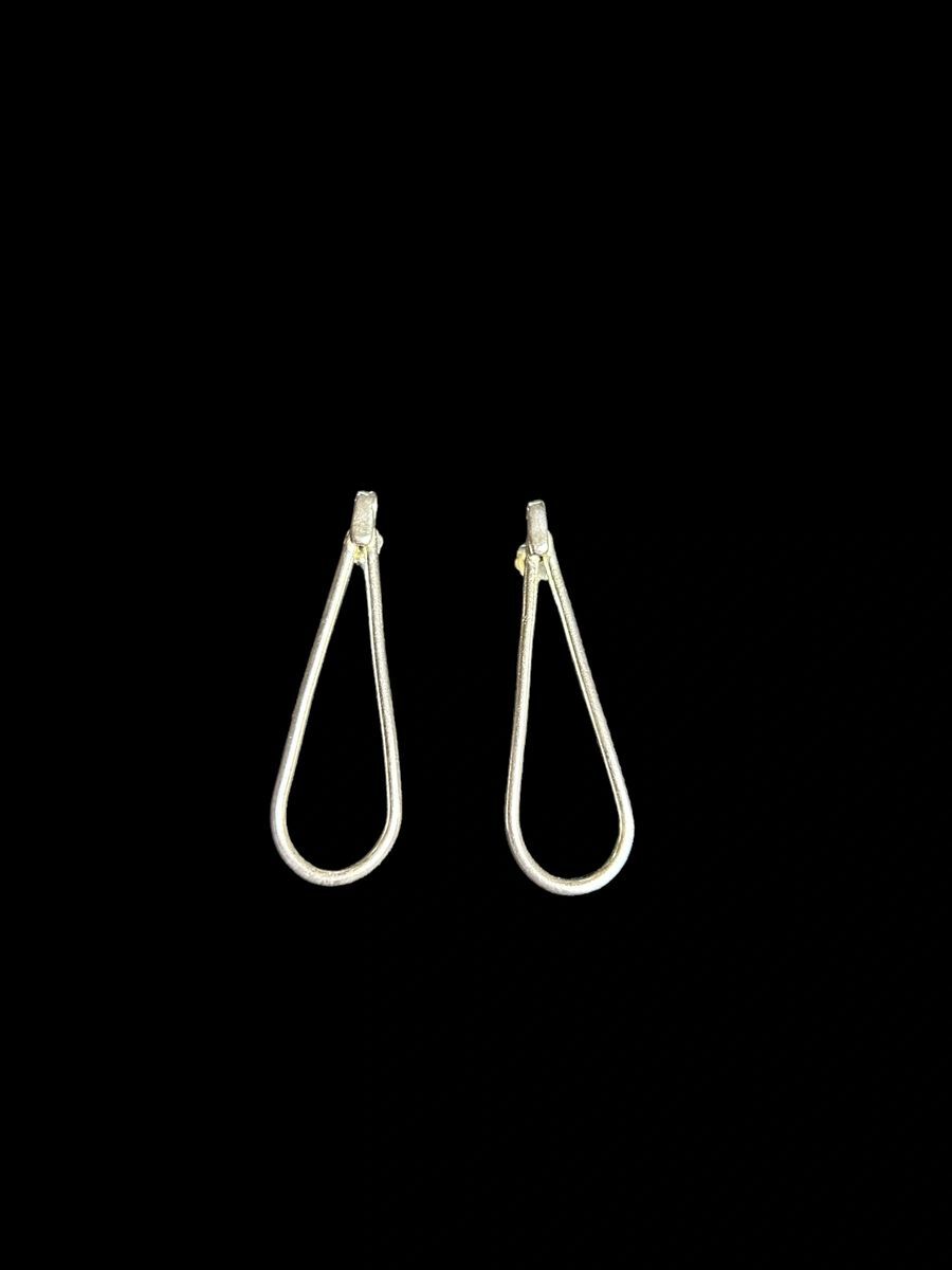Handcrafted Sterling Silver 1.8” Elongated Tear Drop Earrings (Long)