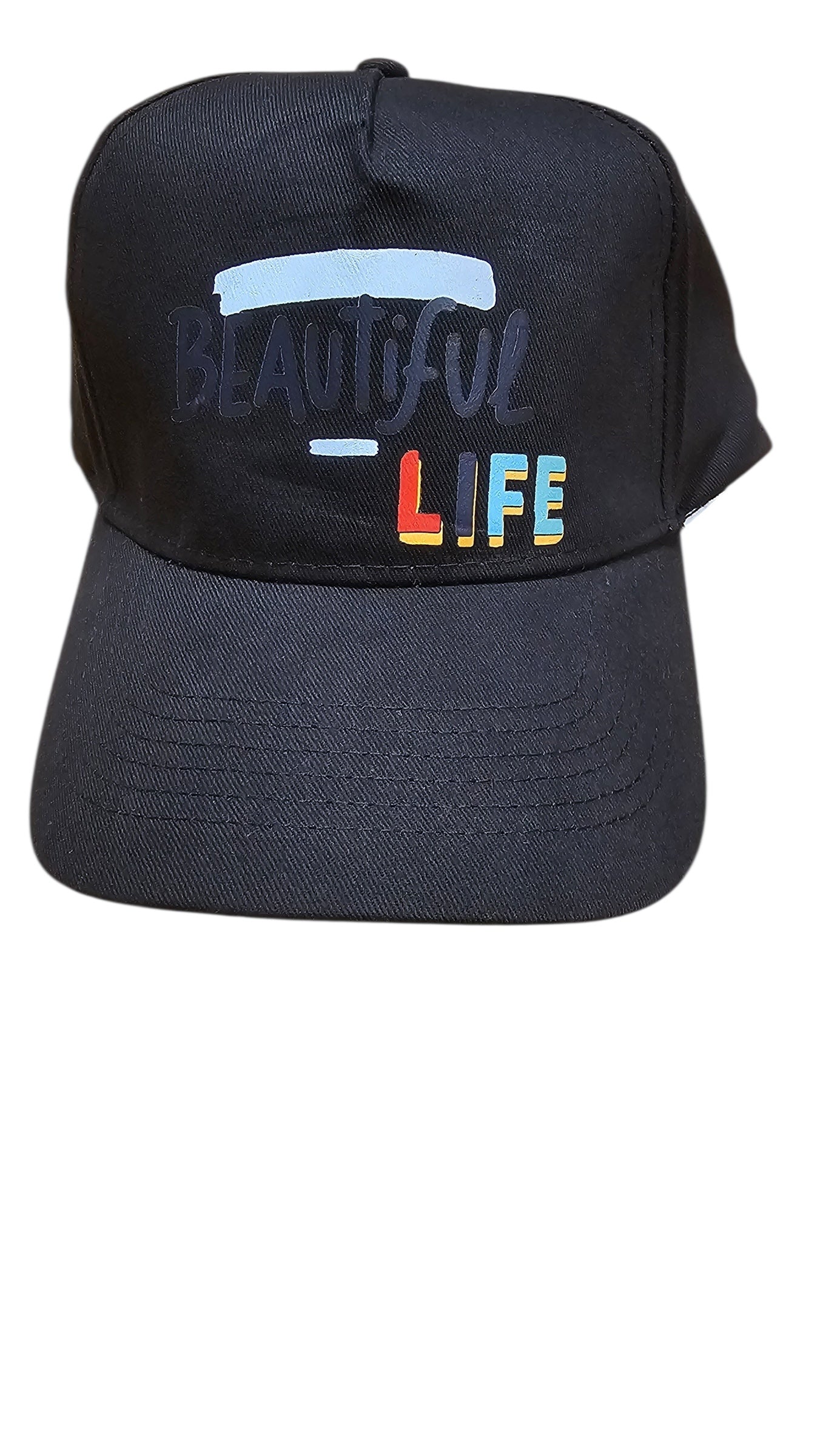 Beautiful Life Retro Style Graphic Tee and Hat Set