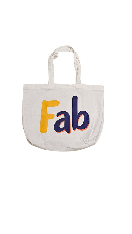 Fab•ulous All White Cotton Tote – Bold, Bright & Unapologetically You