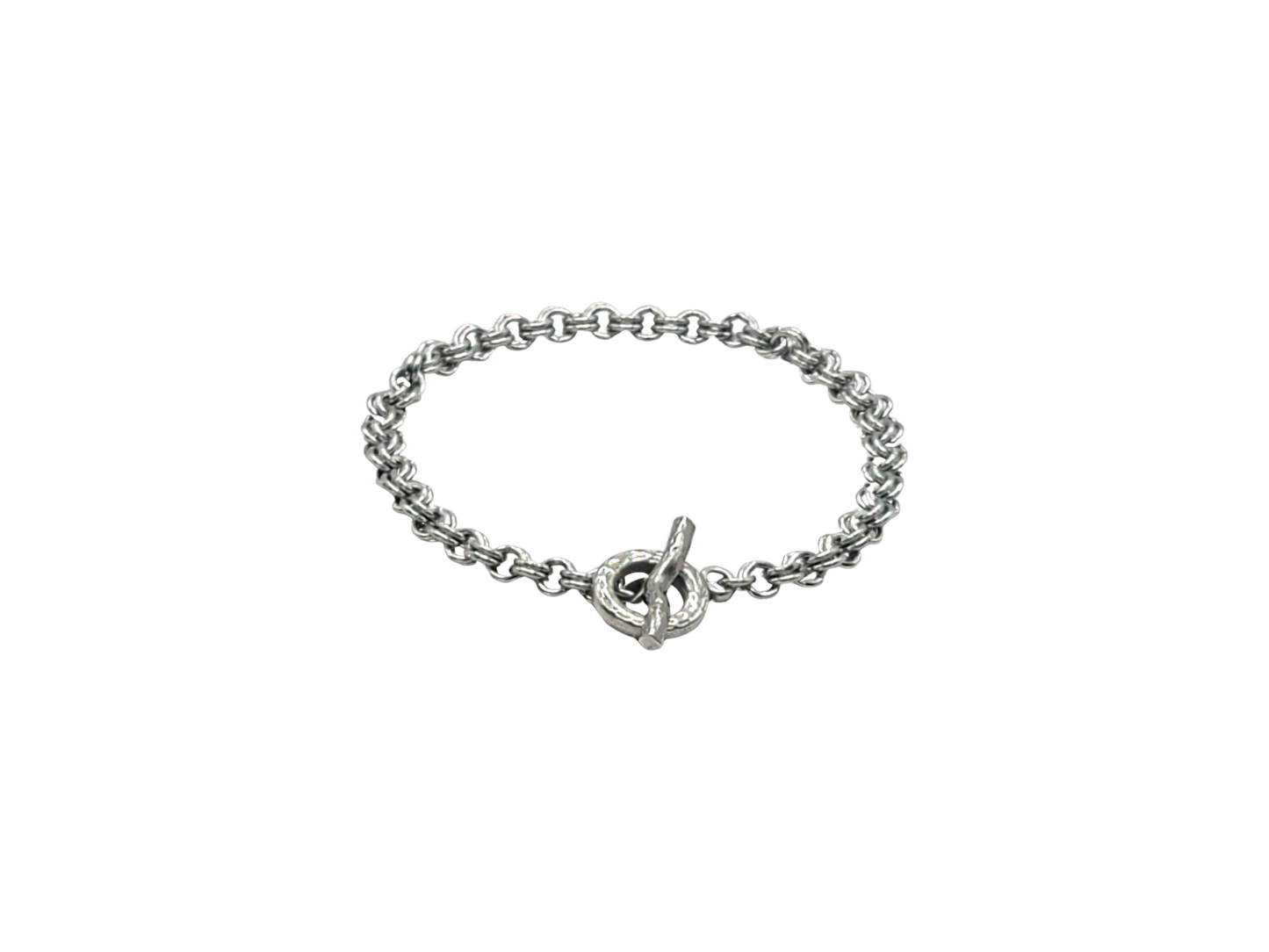 Double Cable Stainless Steel Chain Toggle Bracelet