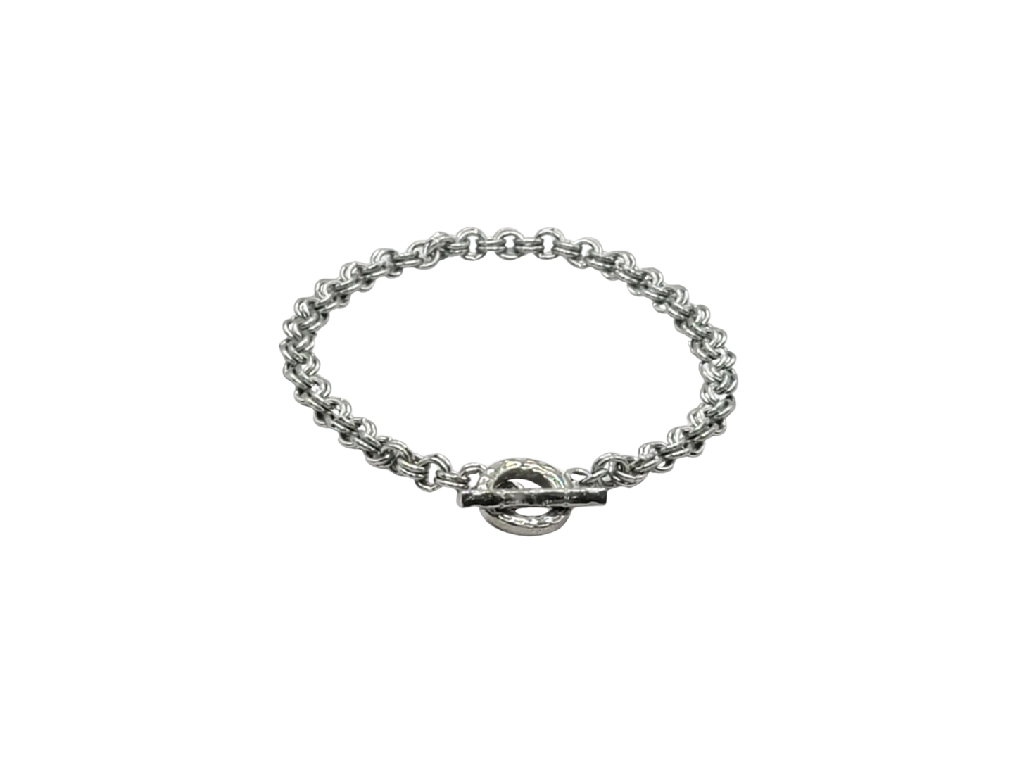 Double Cable Stainless Steel Chain Toggle Bracelet