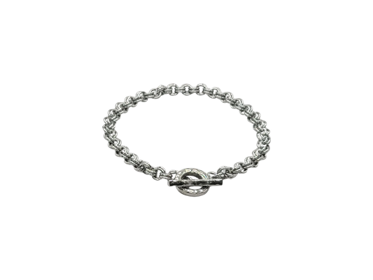 Double Cable Stainless Steel Chain Toggle Bracelet