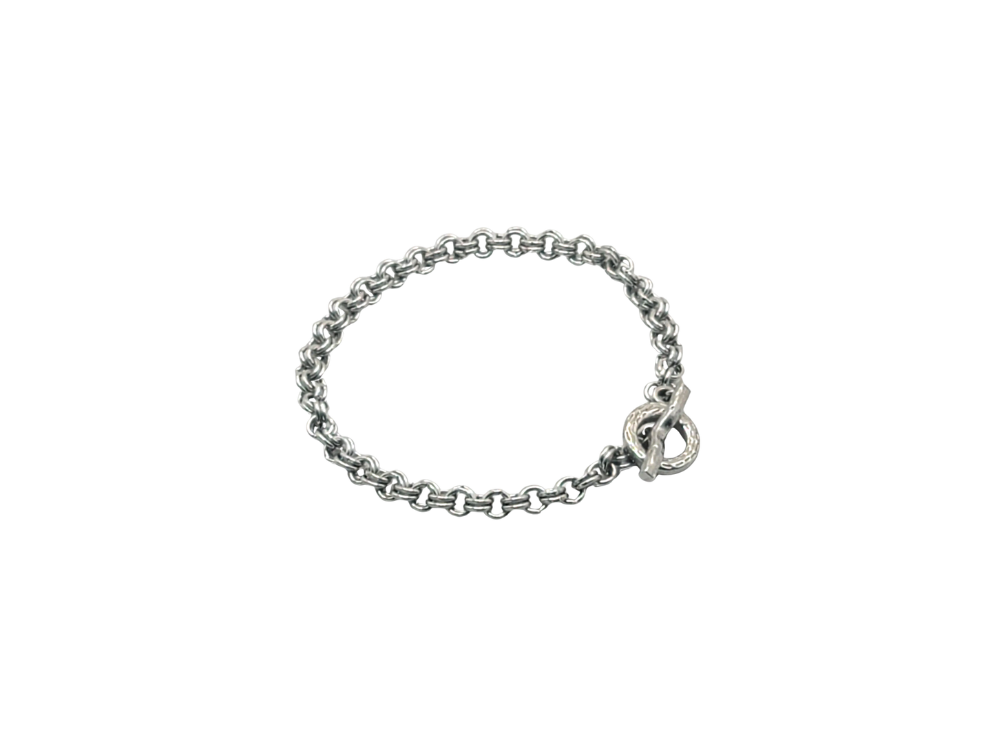 Double Cable Stainless Steel Chain Toggle Bracelet