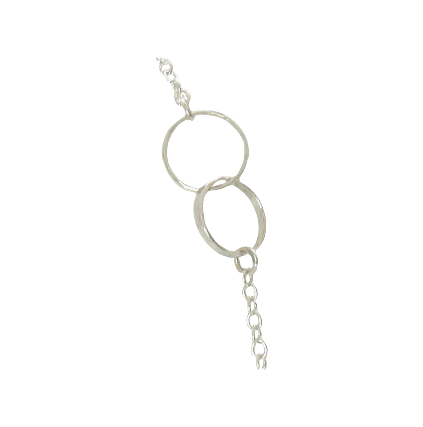 Solid Inter-Locked Hammered Cable Sterling Silver Rings Bracelet