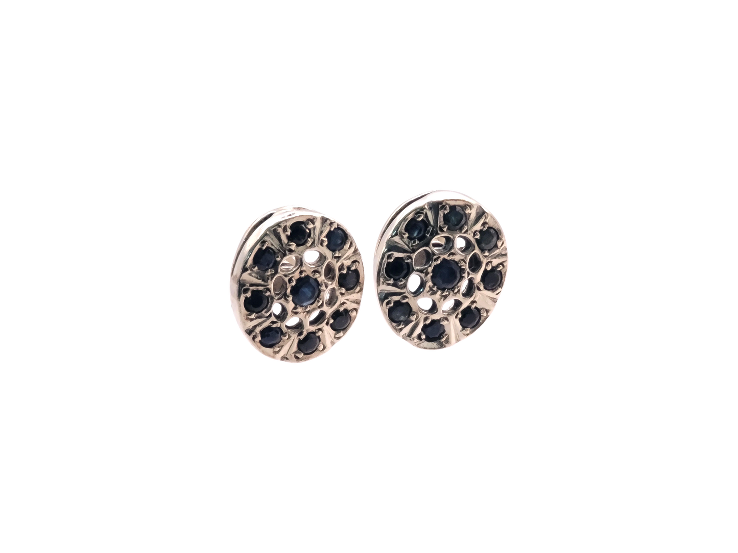 Oval Sapphire Earrings Set in Solid Sterling Silver