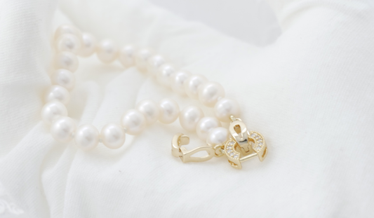 Cultured Freshwater Pearl 14k/Sterling Silver Bracelet with Designer Clasp