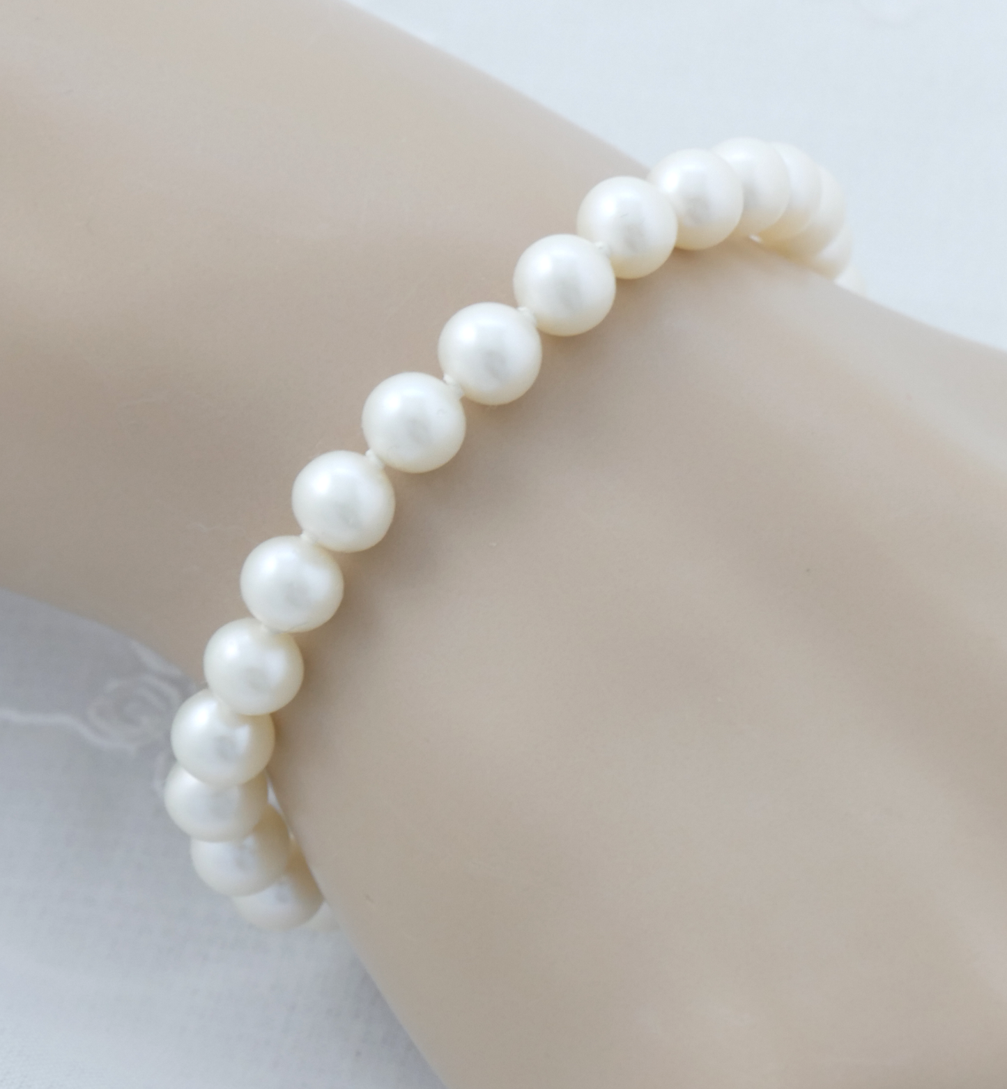 Cultured Freshwater Pearl 14k/Sterling Silver Bracelet with Designer Clasp