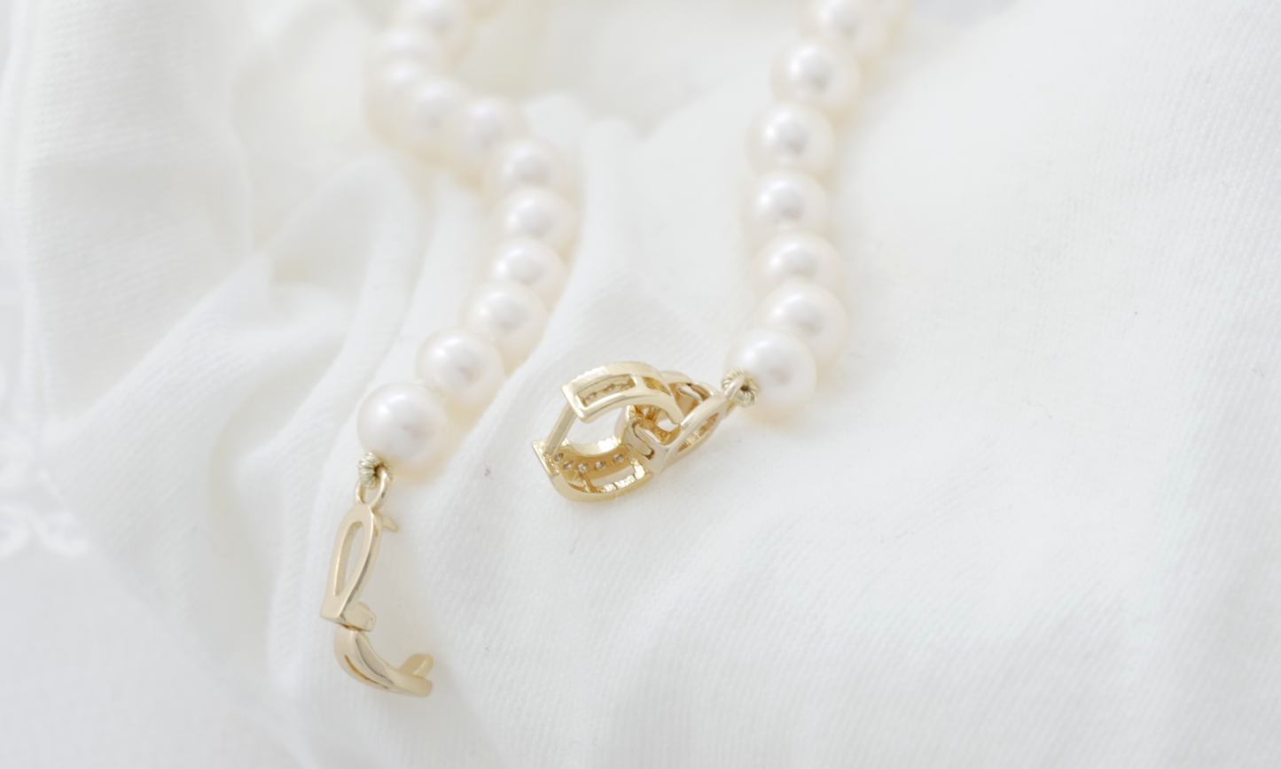 Cultured Freshwater Pearl 14k/Sterling Silver Bracelet with Designer Clasp